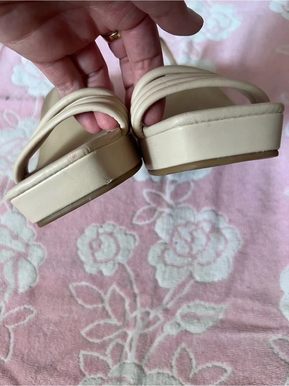 Rampage Strappy Square‑Toe Heels